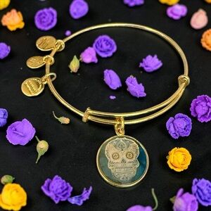 🧡💜ALEX AND ANI🧡💜Color Infusion Calavara Charm Bangle in Shiny Gold/NWOT